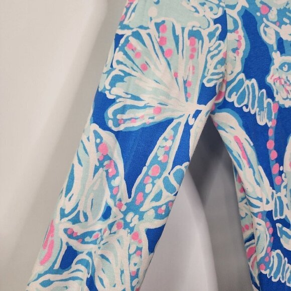 LILLY PULITZER Sophie Dress XXS Small Cotton Bay Blue Pink Into the Deep UPF 50+ - Picture 7 of 12